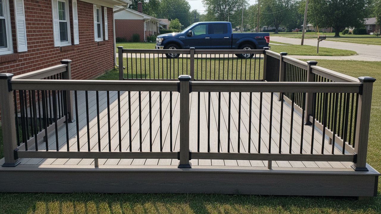 Pacific Deck Solutions crew working on a home